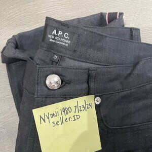 APC NEW STANDARD SIZE 31 BLACK RAW DENIM SELVEDGE JEANS DENIM MADE IN JAPAN